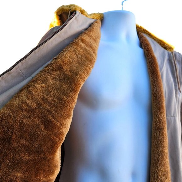 Vintage Triton Hall Hong Kong Men’s Ski Jacket Faux Fur Lined Beige Hood - Picture 2 of 16